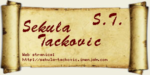 Sekula Tacković vizit kartica